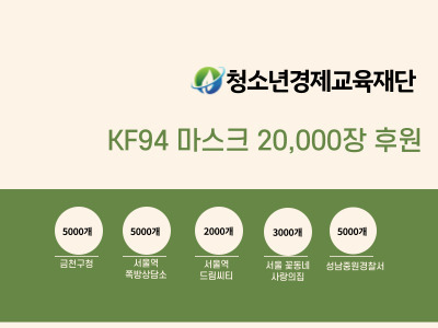 KF94 마스크 2만장 전달, 하이네스트 후원